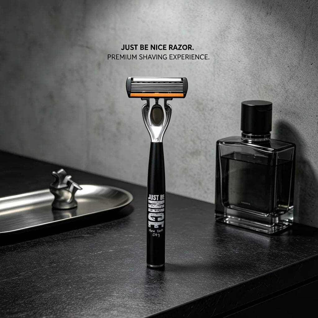 Men's Manual Safety Razor Set, featuring 6-layer stainless steel blades and an aloe vera lubricating strip | perfect as a gift.