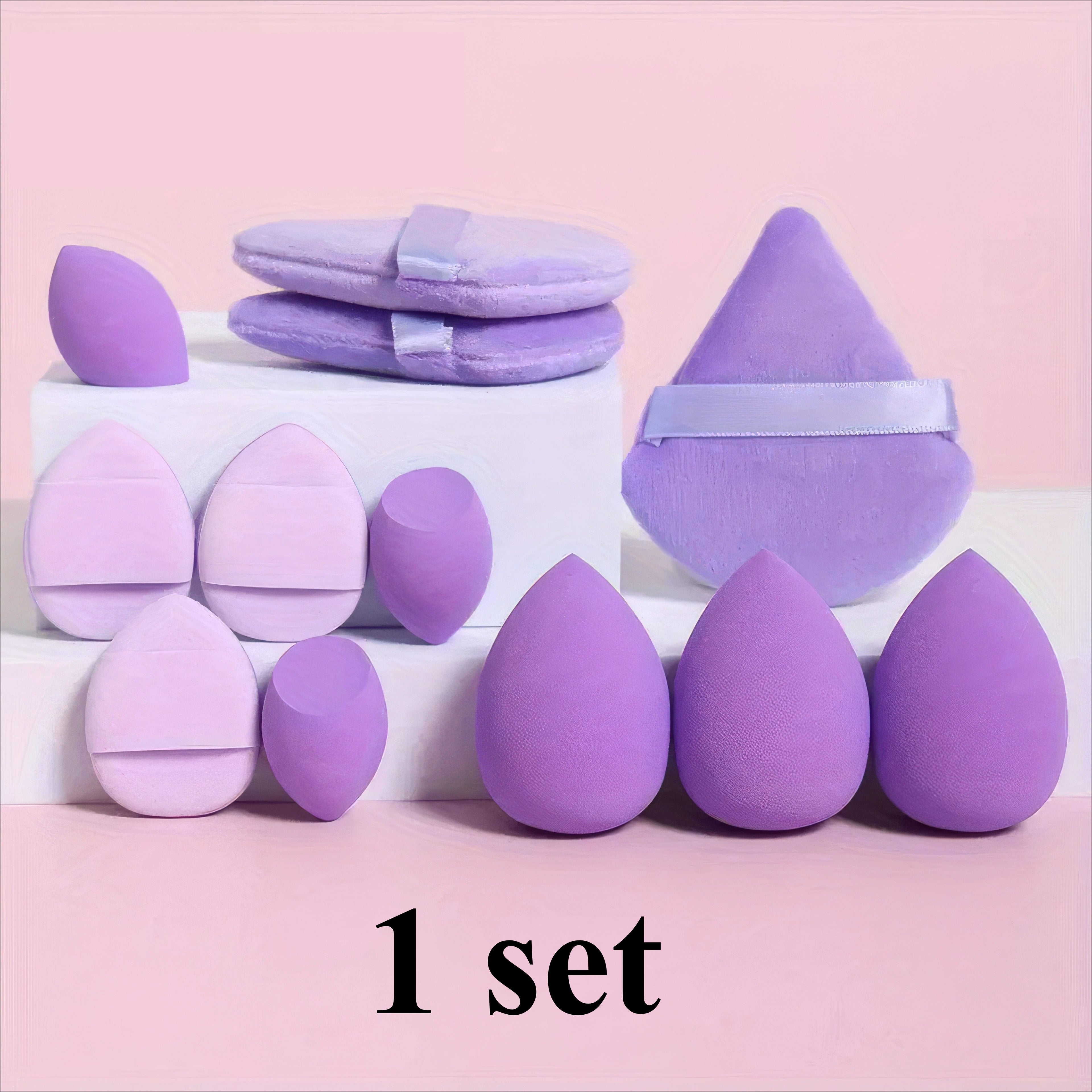 1 Set of Beauty Egg Set, Dark Purple, Dry and Wet, Can Be Used for Contour and Foundation Make-up, Suitable for All Skin Types