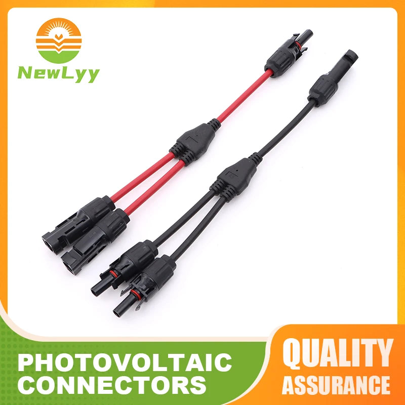 2 in 1 PV Y Branch Parallel Connector 4mm2 1000V  Male to Female Solar Cable Connector for Photovoltaic System