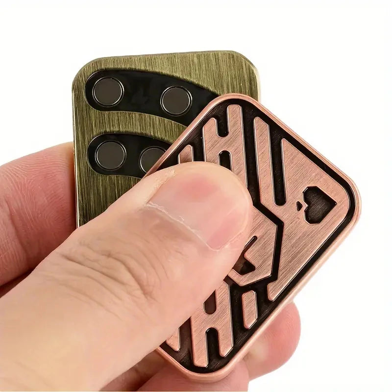 Metal Skull Push Slider Stress Relief Toy Anti Stress EDC Top Spinning Poker Toys Portable Decompress Magnetic Toys Adults Gifts
