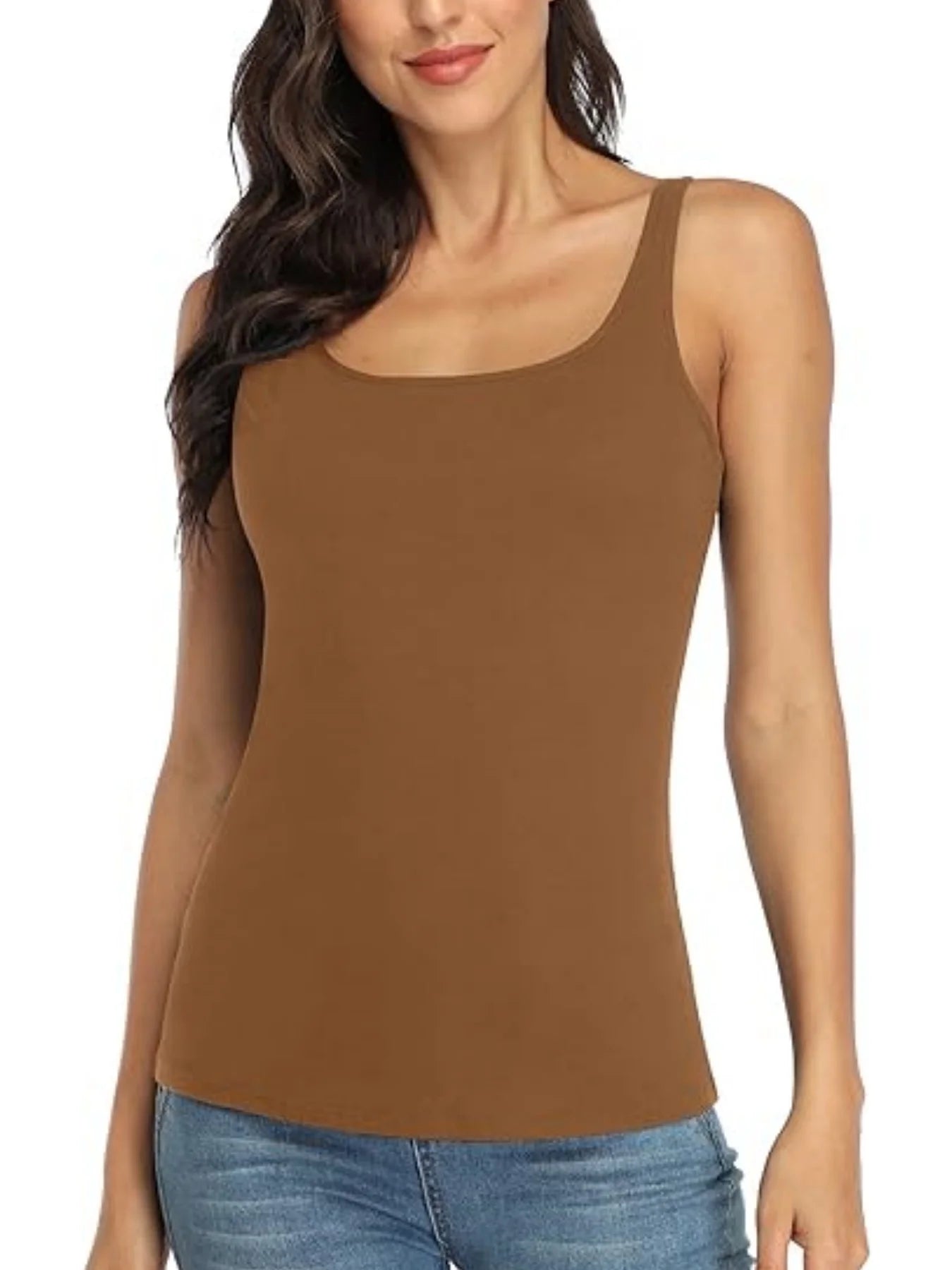 Solid color multifunctional vest, casual workout round neck sleeveless top, women's