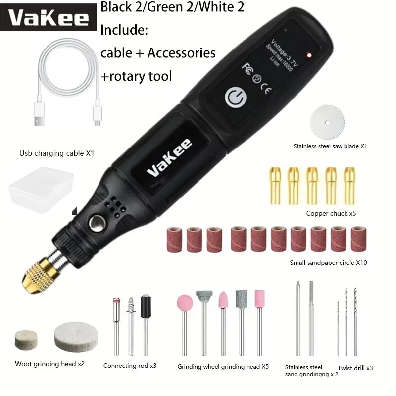 Mini Electric Drill USB Rechargeable Cordless Engraving Pen Dremel Tools Rotary Tool Cordless Hand Drill Mini Polisher for Hand
