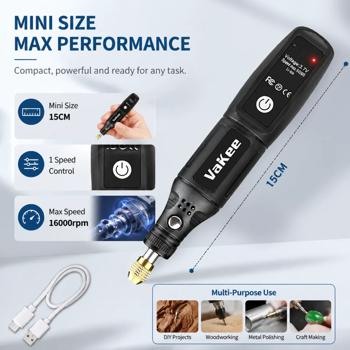 Mini Electric Drill USB Rechargeable Cordless Engraving Pen Dremel Tools Rotary Tool Cordless Hand Drill Mini Polisher for Hand