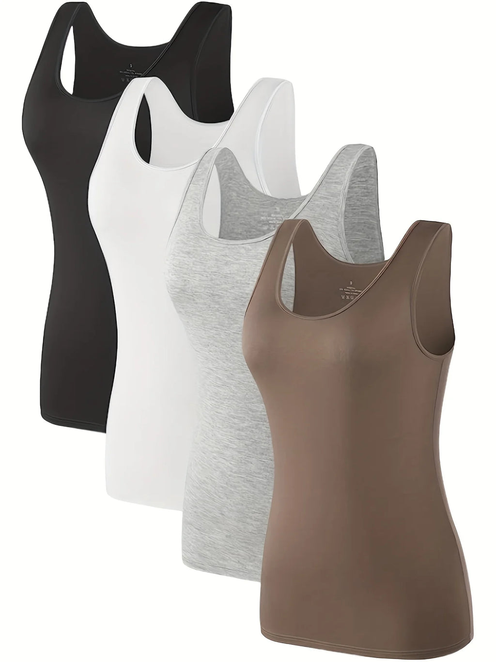 Solid color multifunctional vest, casual workout round neck sleeveless top, women's