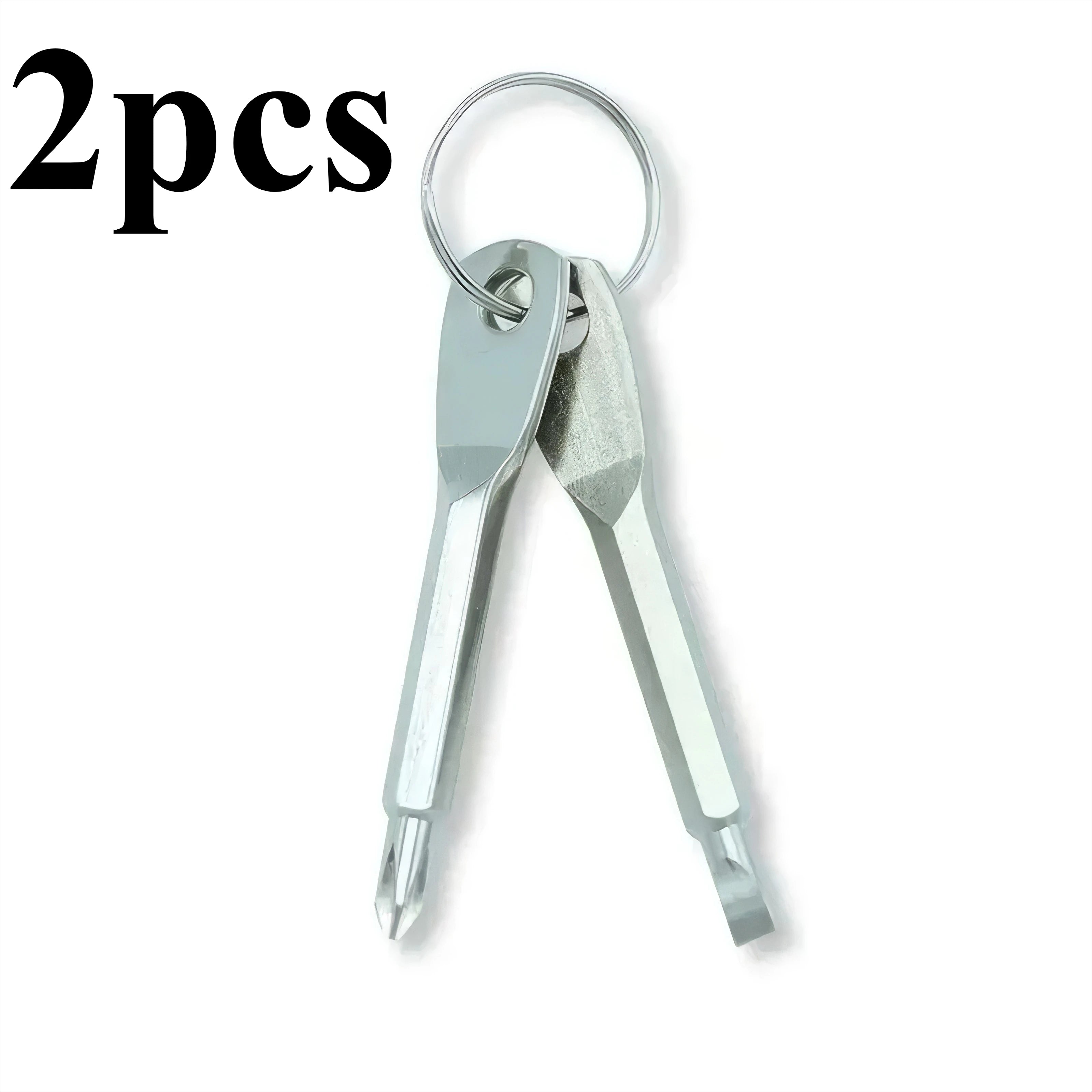 2 Keychain Screwdrivers in Black/silver, Portable Keychain Repair Tool, Suitable for Outdoor Camping Accessories