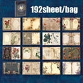 Mr.Paper 192pcs Vintage Style Notebook Set, Gold Foil Writing Pad for Journaling Note Taking, Retro Stationery Paper Sheets