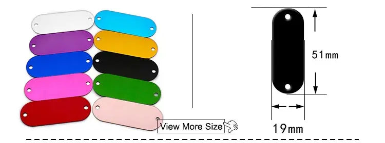 Random Mix 100pcs Aluminum Blank ID Tag Personalized Pet Dog Cat Name Plates Custom Pendant Engravable Ornament Accessories