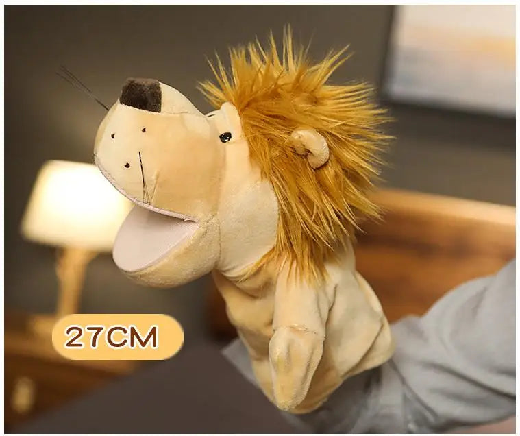 Soft Stuffed Toy Doll Animal Plush Doll Educational Baby Toys Lion Elephant Monkey Giraffe Tiger Bunny Kawaii Hand Finger Puppet
