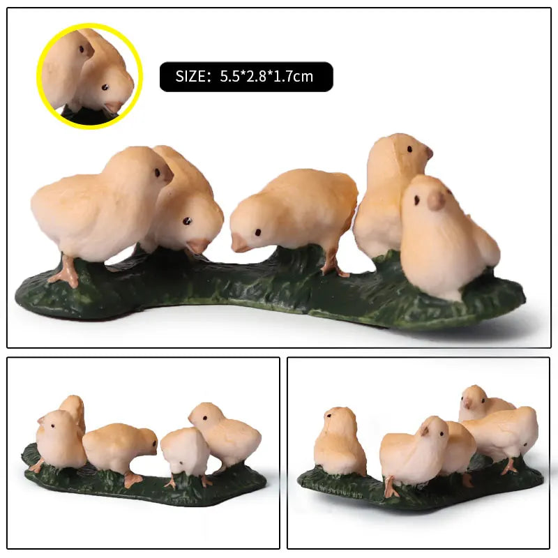 Oenux Lovely Farm Animals Hen Turkey Chook Chicken Cock Action Figure Model Figurines Poultry Miniature Educational PVC Kid Toy