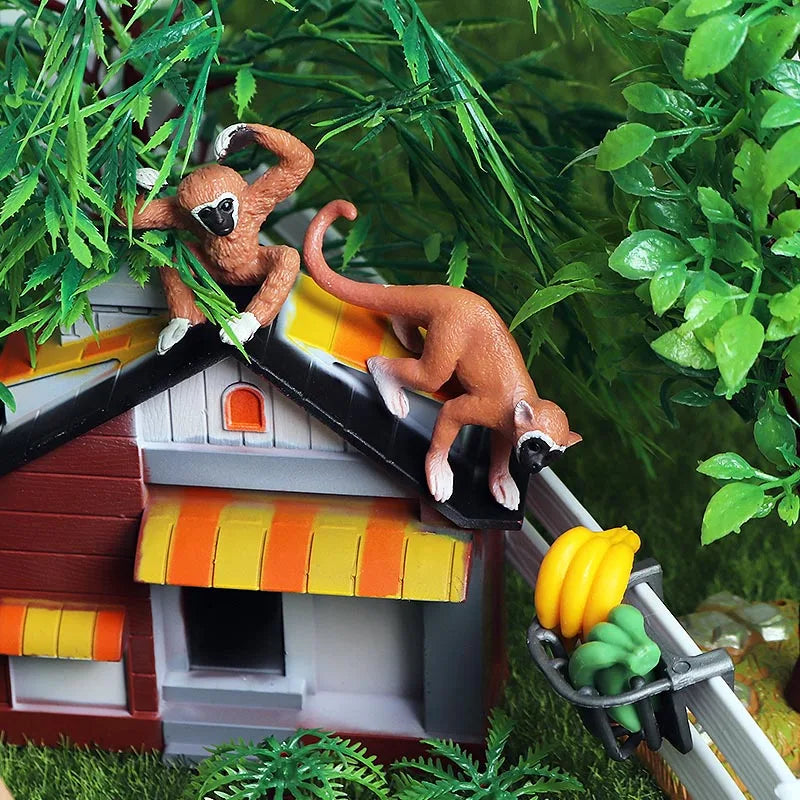 Oenux New Farmer People Model Simulation Farm Staff Feeder Action Figures Pig Animals Figurine Miniature Lovely Toys For Kids