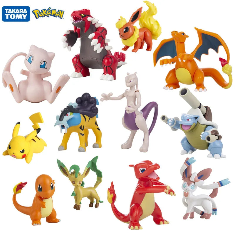 Pokemon 4-13Cm Toys Model Cartoons Movie Anime Figure Pikachu Eevee Charmander Mewtwo Collection Dolls Birthday Best Gift