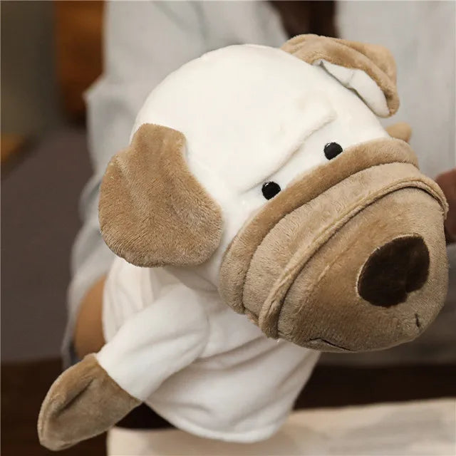 Soft Stuffed Toy Doll Animal Plush Doll Educational Baby Toys Lion Elephant Monkey Giraffe Tiger Bunny Kawaii Hand Finger Puppet