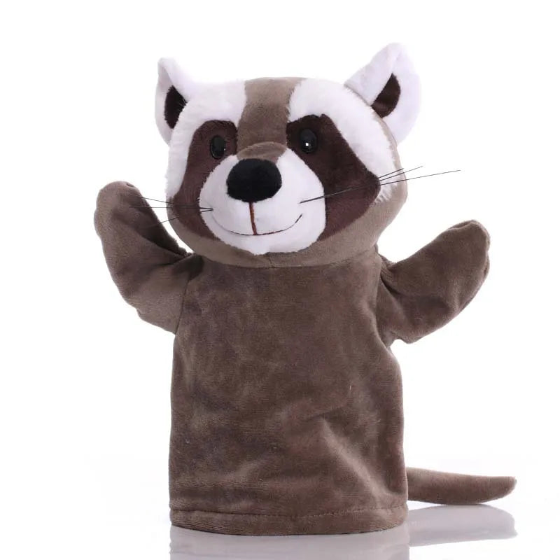 Soft Stuffed Toy Doll Animal Plush Doll Educational Baby Toys Lion Elephant Monkey Giraffe Tiger Bunny Kawaii Hand Finger Puppet