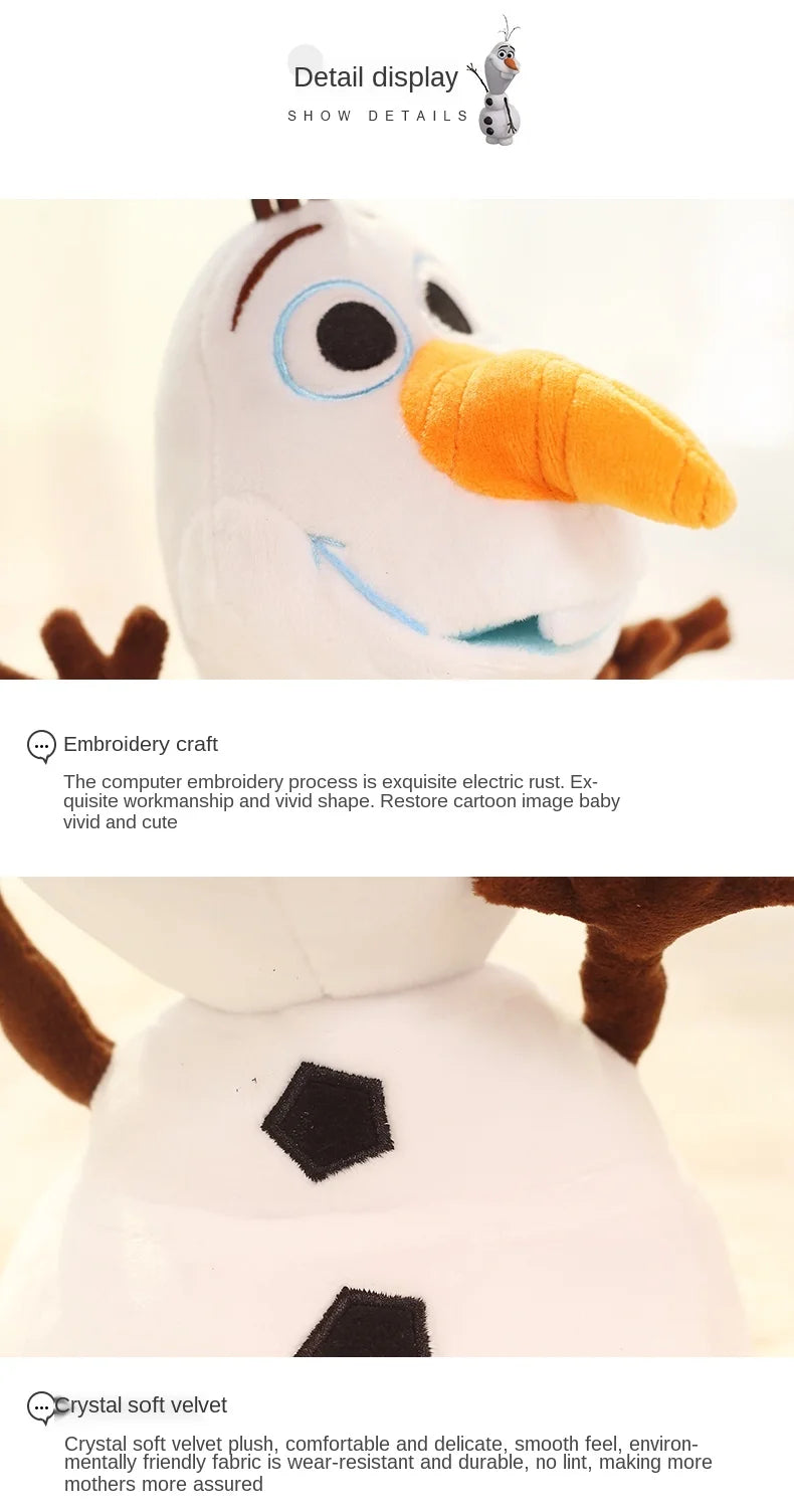 30cm 50cm Frozen Olaf Plush Kawaii Snowman Toys Action Figure Model Soft Stuffed Anime'S Doll Toys Children'S Christmas Gift