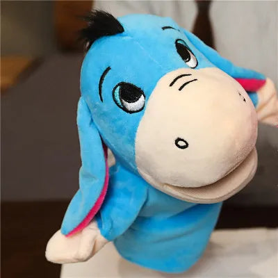 Soft Stuffed Toy Doll Animal Plush Doll Educational Baby Toys Lion Elephant Monkey Giraffe Tiger Bunny Kawaii Hand Finger Puppet