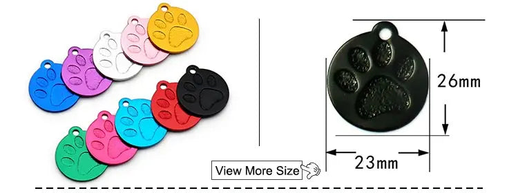 Random Mix 100pcs Aluminum Blank ID Tag Personalized Pet Dog Cat Name Plates Custom Pendant Engravable Ornament Accessories
