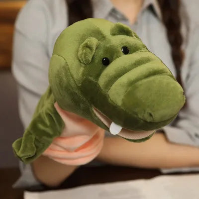 Soft Stuffed Toy Doll Animal Plush Doll Educational Baby Toys Lion Elephant Monkey Giraffe Tiger Bunny Kawaii Hand Finger Puppet