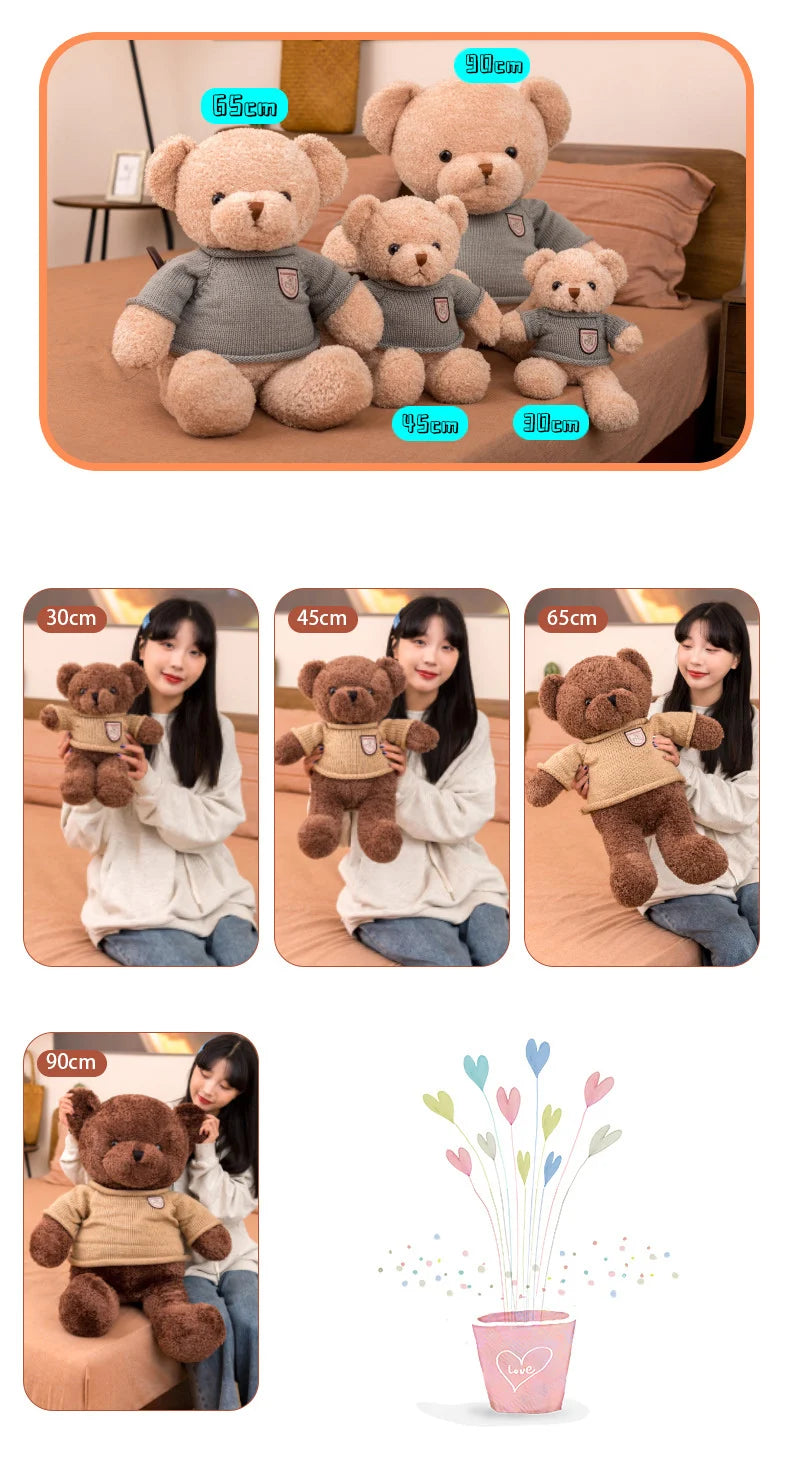 Birthday gift 80/100Cm Big LOVE Plush Toy Bear Giant Stuffed Animals Kawaii Large Soft Pillow Dolls Grilfriend Girls Wife Room