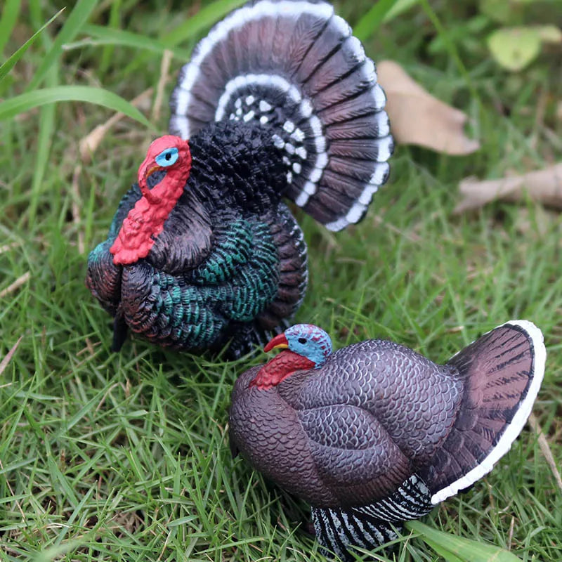 Oenux Lovely Farm Animals Hen Turkey Chook Chicken Cock Action Figure Model Figurines Poultry Miniature Educational PVC Kid Toy