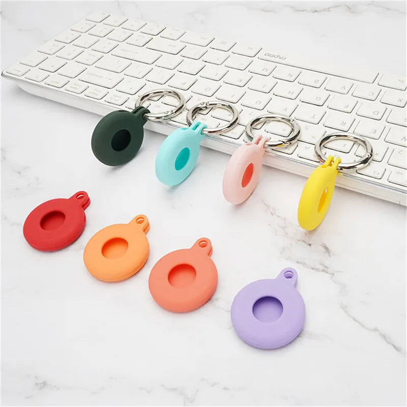 Candy Colors Liquid Silicone Case For Apple 2021 New AirTag Tracker Anti-Scratch Cover Locator Keychain Protect Sleeve Anti-lost