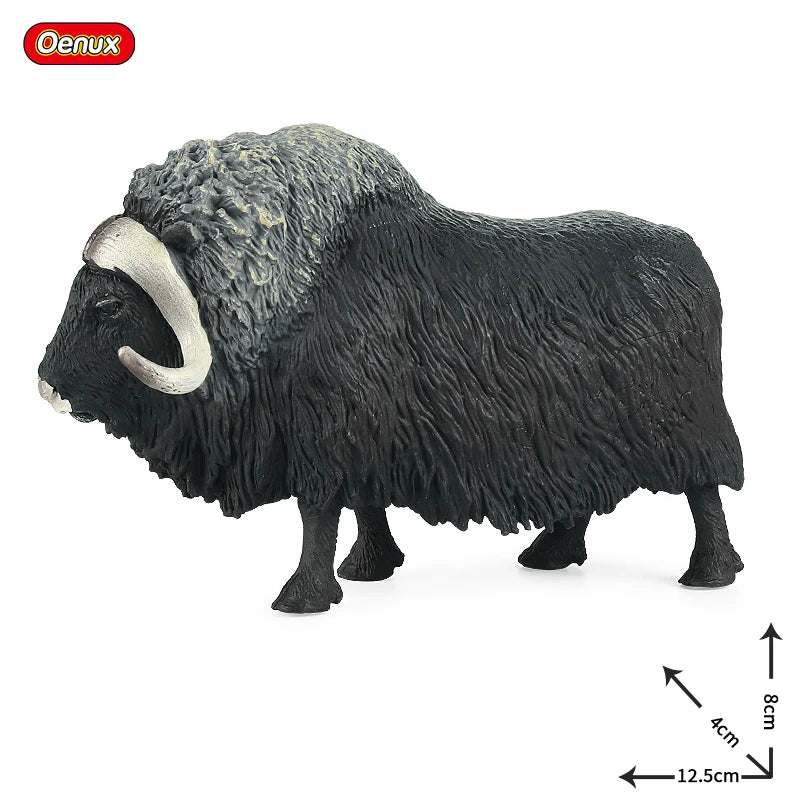 Oenux Simulation Cute Farm Animals Milk Cow Cattle Calf Angus Bull OX Buffalo Model Action Figures Educational Cute Toy Kid Gift