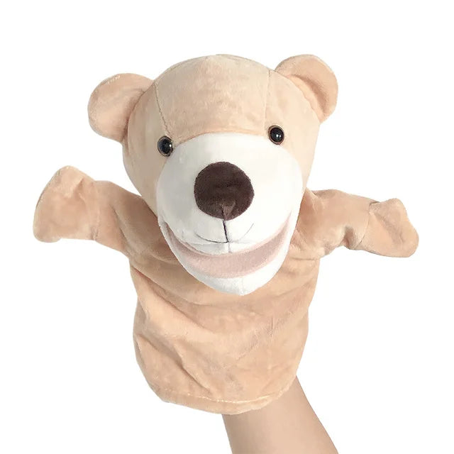 Soft Stuffed Toy Doll Animal Plush Doll Educational Baby Toys Lion Elephant Monkey Giraffe Tiger Bunny Kawaii Hand Finger Puppet