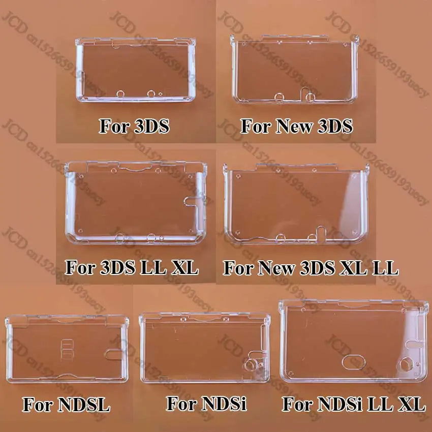 JCD Clear Crystal Protective Cover Case Shell Housing For 3DS 3DSLL 3DSXL New 3DS XL LL NDSL NDSi LL XL For GBA SP Game Console