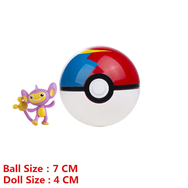 Pokemon Pokeball With Cartoons Movie Anime Figure Pikachu Charmander Eevee Squirtle Vulpix Quality Pet Action Model Toys Gifts