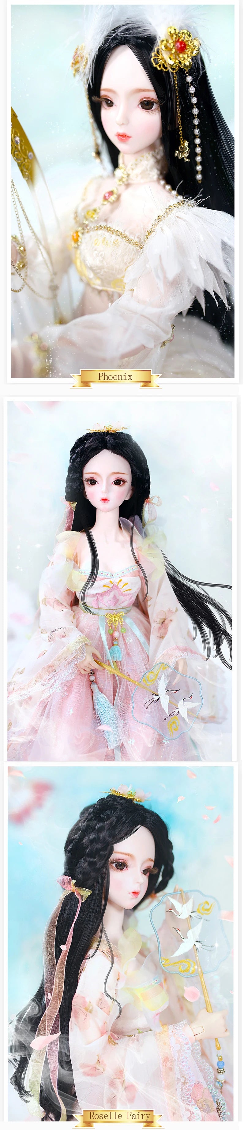 Special Price DBS Doll 1/3 BJD Mechanical Joint Body With Makeup Including Hair Eyes Clothes 62cm Height Girls Dream Fairy