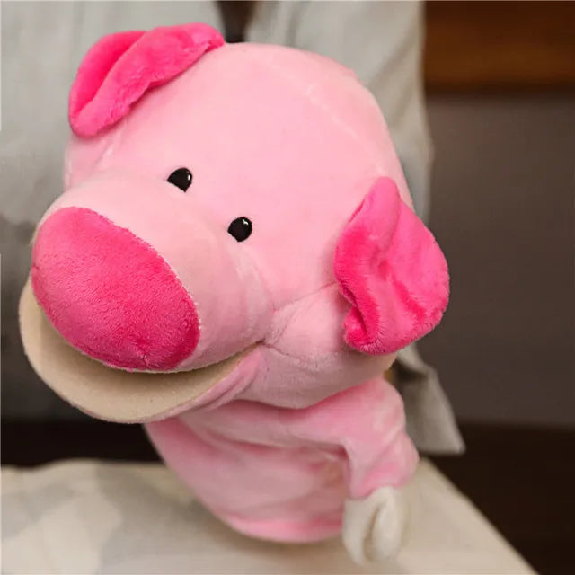 Soft Stuffed Toy Doll Animal Plush Doll Educational Baby Toys Lion Elephant Monkey Giraffe Tiger Bunny Kawaii Hand Finger Puppet