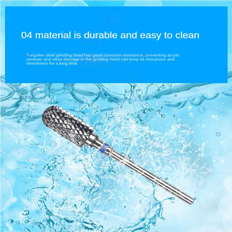 5 Pcs Tungsten Steel Milling Cutter For Manicure  Removing Gel Varnish Burr Nail Drill Bits Set