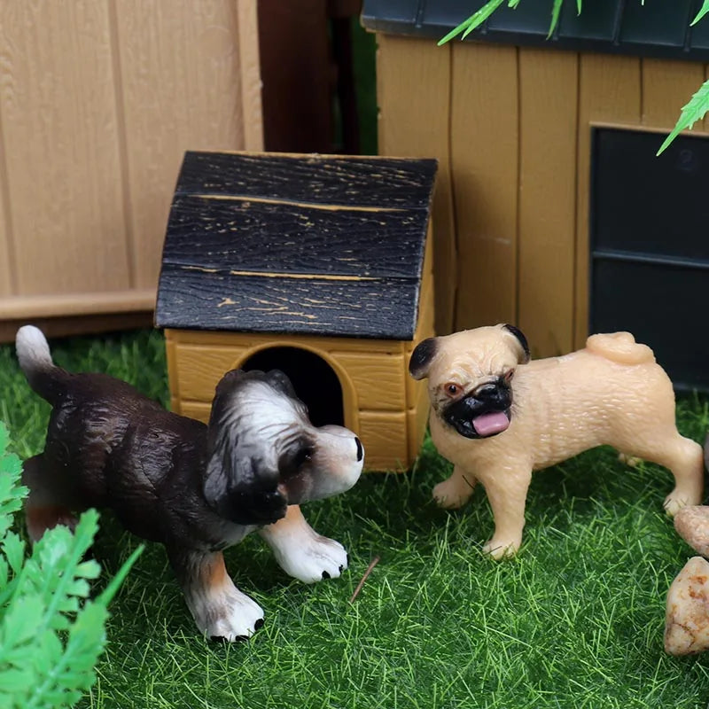 Oenux New Farmer People Model Simulation Farm Staff Feeder Action Figures Pig Animals Figurine Miniature Lovely Toys For Kids