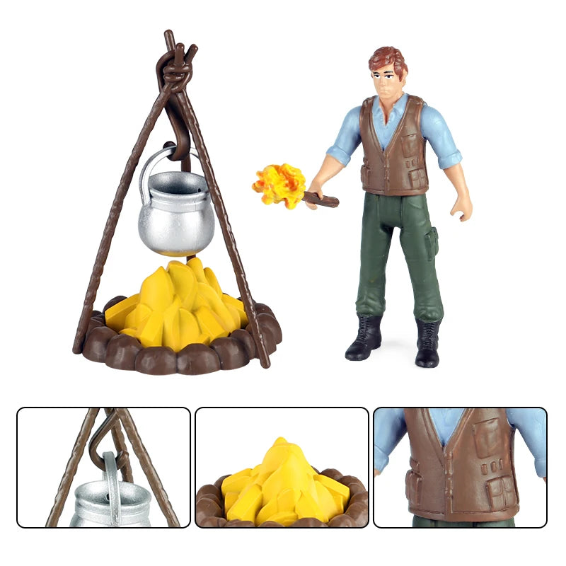 Oenux Home Decoration Equestrian Fencing Palm Trees Simulation Farm Cow Horse Animal Model Action Figures Miniature Cute Kid Toy