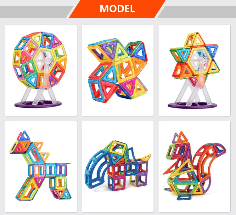 VINEDI Big Size Magnetic Building Blocks Magnetic tiles Magnet Designer construction blocks Montessori Educational Toys For Kids