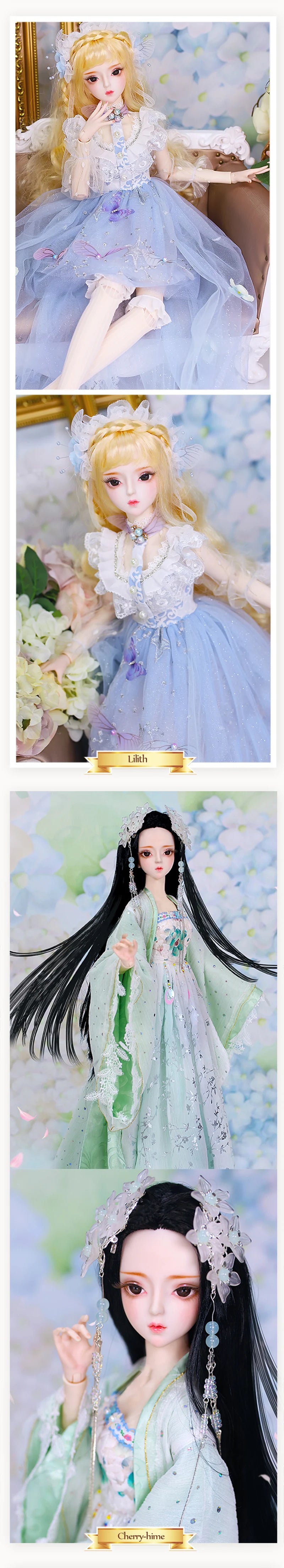 Special Price DBS Doll 1/3 BJD Mechanical Joint Body With Makeup Including Hair Eyes Clothes 62cm Height Girls Dream Fairy