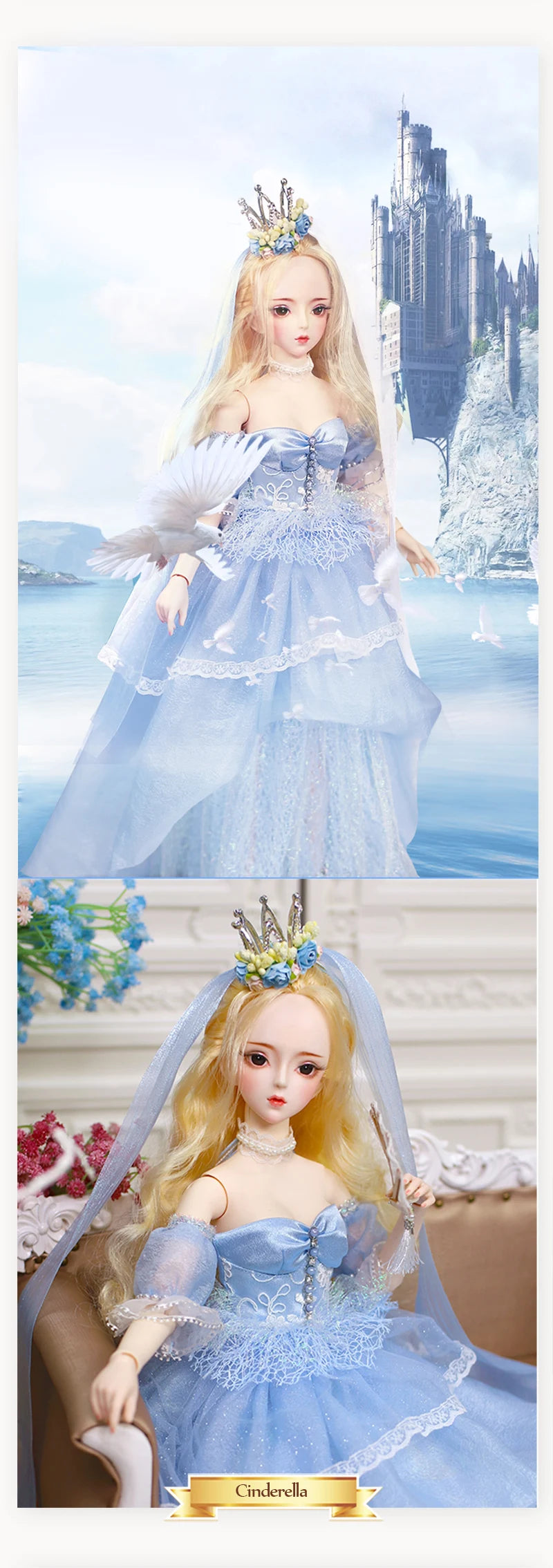 Special Price DBS Doll 1/3 BJD Mechanical Joint Body With Makeup Including Hair Eyes Clothes 62cm Height Girls Dream Fairy