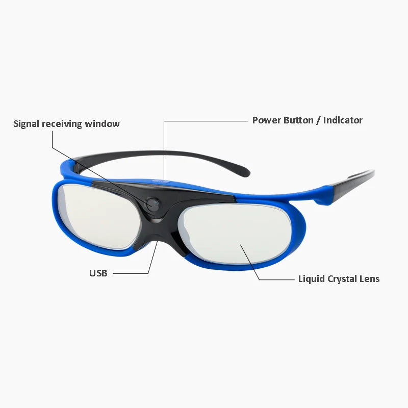 2PCS 3D Glasses Active Shutter 96-144HZ for BenQ Acer X118H P1502 X1123H H6517ABD H65108D Optoma JmGo V8 XGIMI Projector