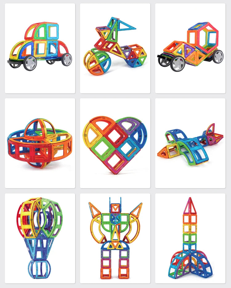 VINEDI Big Size Magnetic Building Blocks Magnetic tiles Magnet Designer construction blocks Montessori Educational Toys For Kids