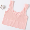 Women Seamless Ribbed Cropped Tank Top High Elastic Sleeveless Top Sexy Lingerie Sports Underwear O-neck Bra Daily Camisole M-XL