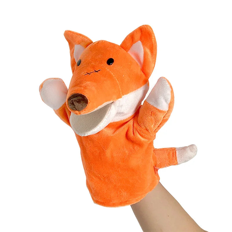 Soft Stuffed Toy Doll Animal Plush Doll Educational Baby Toys Lion Elephant Monkey Giraffe Tiger Bunny Kawaii Hand Finger Puppet