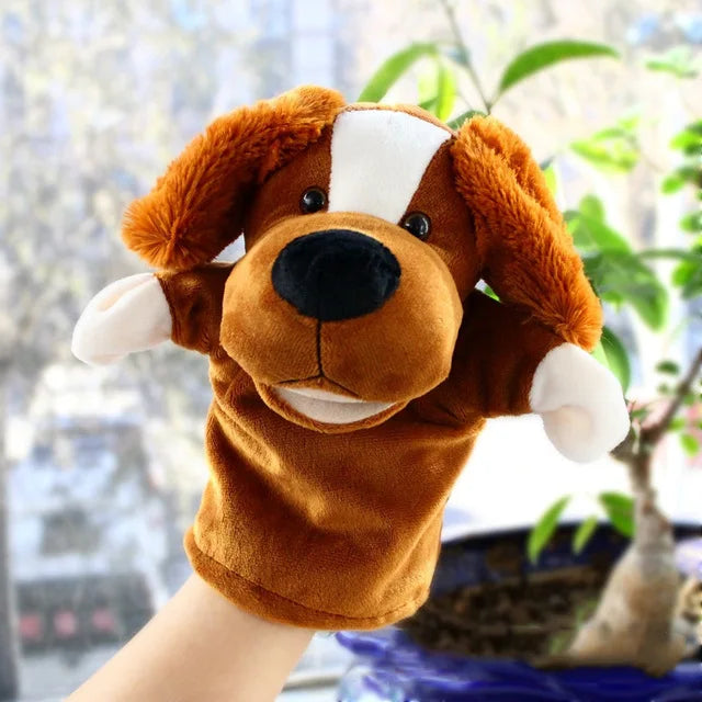 Soft Stuffed Toy Doll Animal Plush Doll Educational Baby Toys Lion Elephant Monkey Giraffe Tiger Bunny Kawaii Hand Finger Puppet