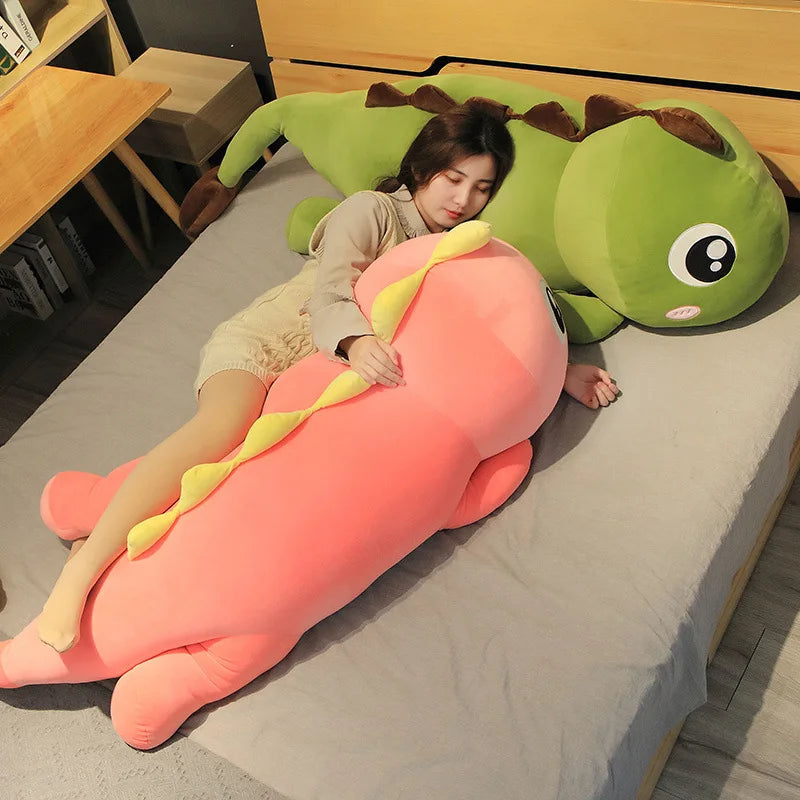 60CM Long Dinosaur Plush Toys Lovely Soft Anime Animal Dinosaur Stuffed Kawaii Room Decor Doll Pillow Toy For Kids Girl Gifts