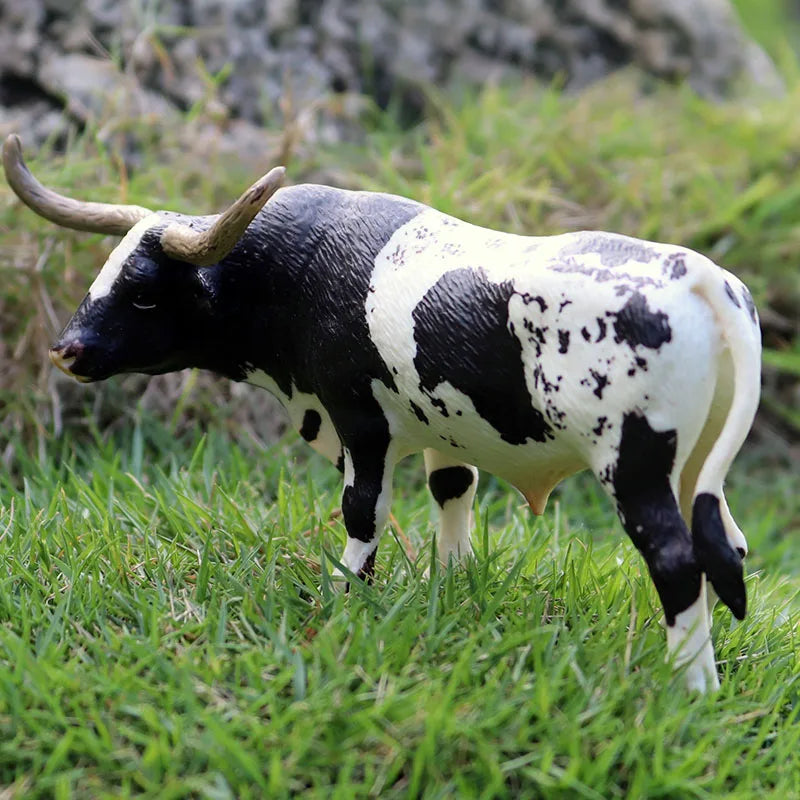 Oenux Simulation Cute Farm Animals Milk Cow Cattle Calf Angus Bull OX Buffalo Model Action Figures Educational Cute Toy Kid Gift