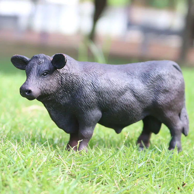 Oenux Simulation Cute Farm Animals Milk Cow Cattle Calf Angus Bull OX Buffalo Model Action Figures Educational Cute Toy Kid Gift