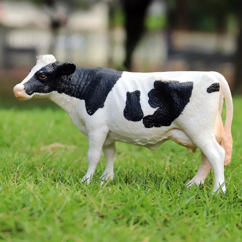 Oenux Simulation Cute Farm Animals Milk Cow Cattle Calf Angus Bull OX Buffalo Model Action Figures Educational Cute Toy Kid Gift