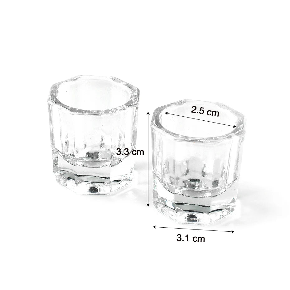 1pcs Nail Crystal Glass Nail Cup Acrylic Liquid Dappen Dish Clear Bowl Nail Powder Holder Container Equipment  Tools