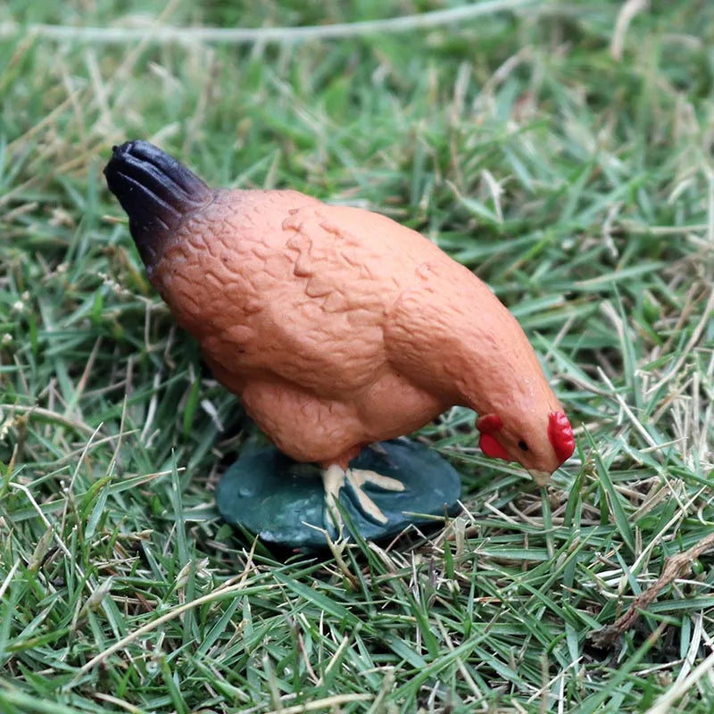 Oenux Lovely Farm Animals Hen Turkey Chook Chicken Cock Action Figure Model Figurines Poultry Miniature Educational PVC Kid Toy