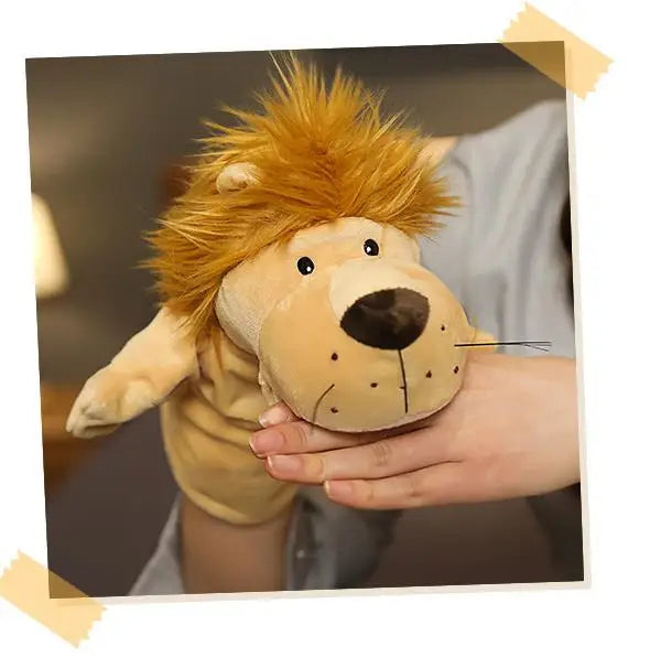 Soft Stuffed Toy Doll Animal Plush Doll Educational Baby Toys Lion Elephant Monkey Giraffe Tiger Bunny Kawaii Hand Finger Puppet
