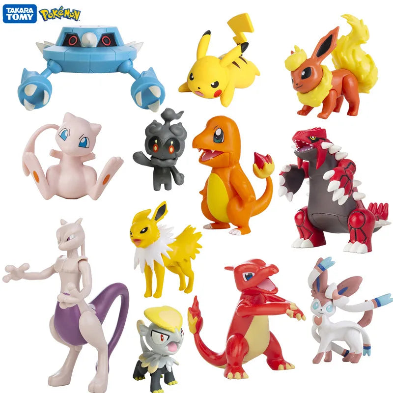 Pokemon 4-13Cm Toys Model Cartoons Movie Anime Figure Pikachu Eevee Charmander Mewtwo Collection Dolls Birthday Best Gift