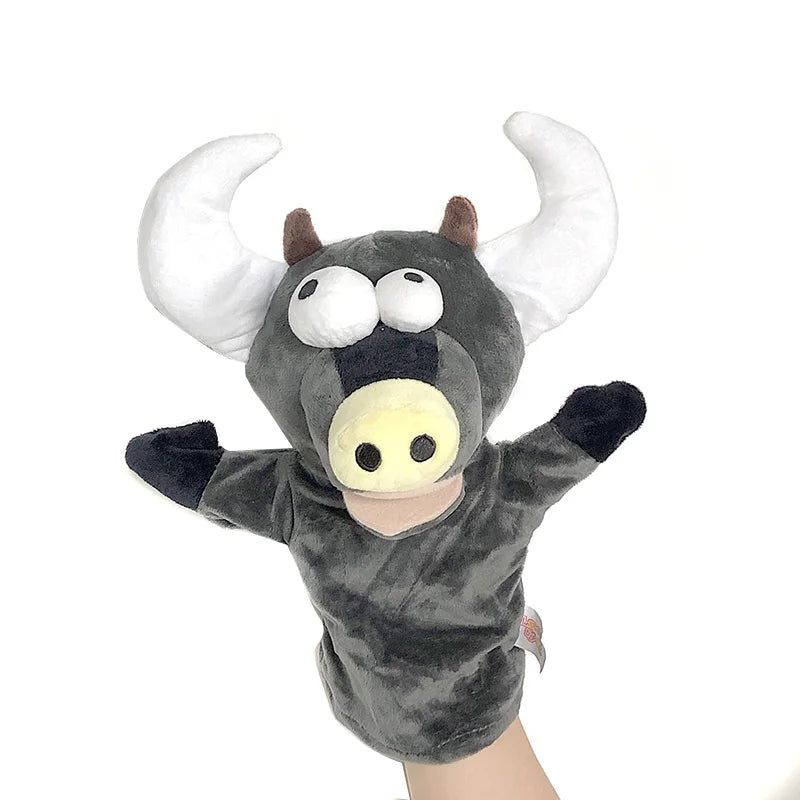 Soft Stuffed Toy Doll Animal Plush Doll Educational Baby Toys Lion Elephant Monkey Giraffe Tiger Bunny Kawaii Hand Finger Puppet
